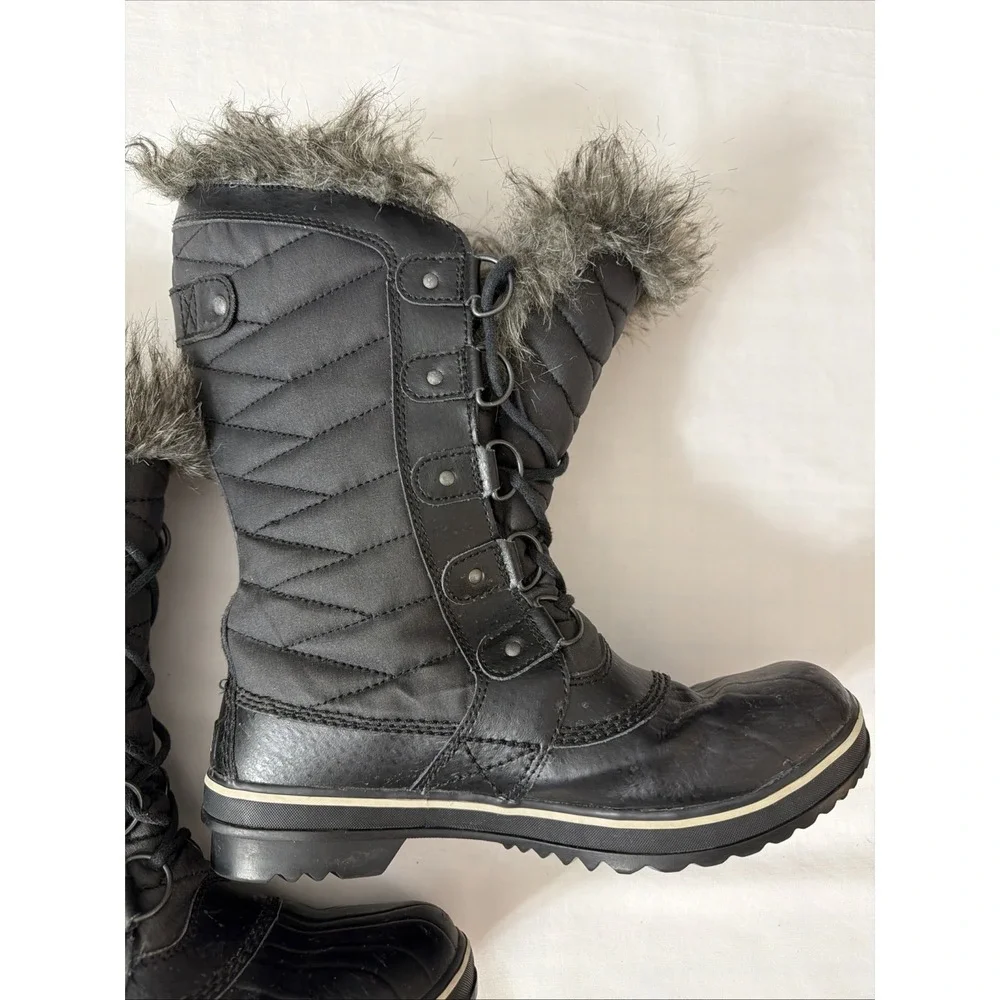 Sorel Women's TOFINO II Waterproof Boots Black US‎ Size 8 Fluffy Clean Shoes Fit